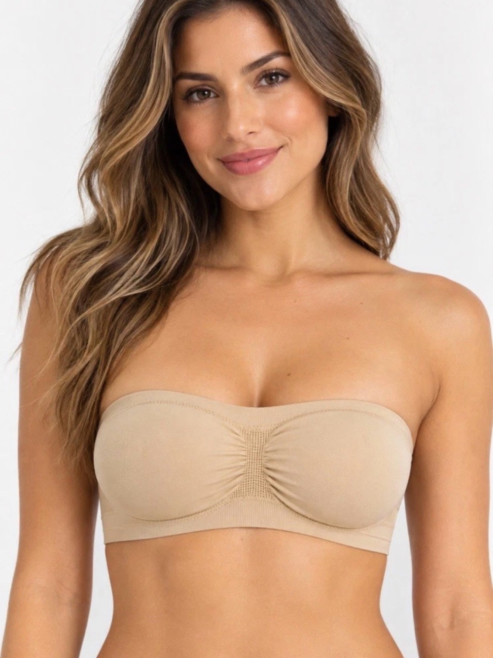 Saint Eve Nude Seamless Padded Bandeau Bra XXS/XS Strapless NWT